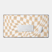 à damiers beige et gris rétro moderne (Clavier et souris)
