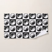 À damiers blanc noir Yin-yang Zen Block Imprimer (Serviette à main)