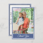 À damiers bleu En vichy Merci d'anniversaire Photo (Devant / Derrière)