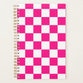 à damiers carré chaud rose blanc rétro géométrique (Devant)