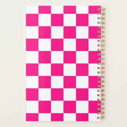 à damiers carré chaud rose blanc rétro géométrique (Dos)