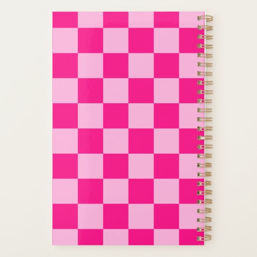 à damiers carré léger rose chaud rétro géométrique (Dos)