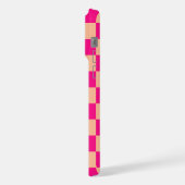 à damiers carré pêche rose chaud rétro Monogramme (Côté gauche)