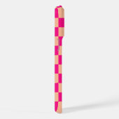 à damiers carré pêche rose chaud rétro Monogramme (Côté droit)