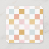 à damiers carte d'affichage de réception (Dos)