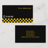 à damiers Carte de visite de service Taxi/Limo en (Devant / Derrière)
