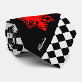 à damiers Cravate albanaise, Albanie, drapeau mode (Roulé)