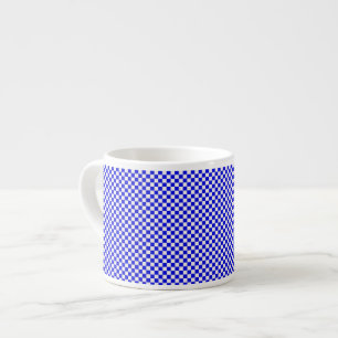 À damiers Espresso Mug bleu et blanc