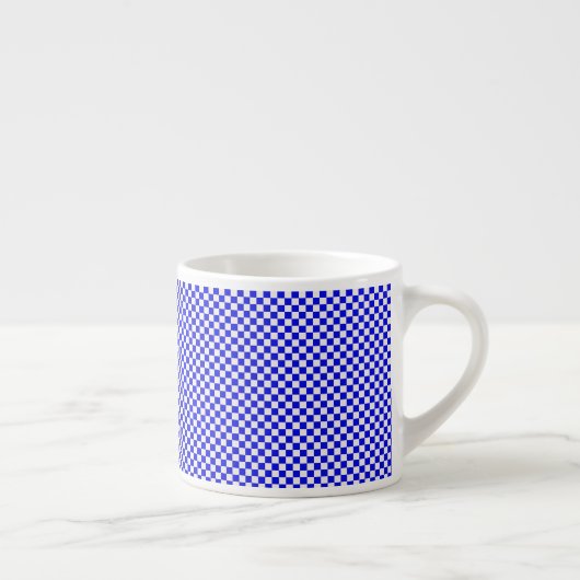 À damiers Espresso Mug bleu et blanc (Droite)