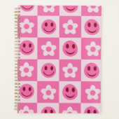 à damiers fleurs et visages heureux rose (Devant)