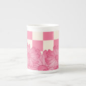à damiers Floral Pattern Coquette Spécialité Mug (Devant)