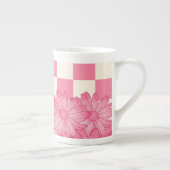 à damiers Floral Pattern Coquette Spécialité Mug (Droite)