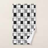 À damiers gris noir blanc (Serviette à main)