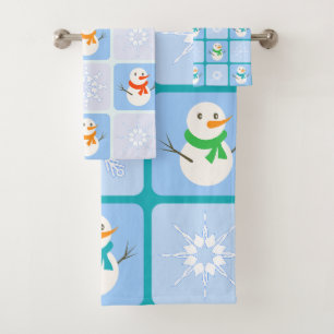 À damiers hiver bonhomme de neige motif et flocons