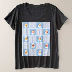 À damiers hiver bonhomme de neige motif et flocons