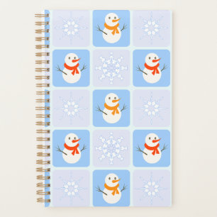 À damiers hiver bonhomme de neige motif et flocons