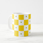 À damiers jaune avec Mug Coeur Vert (Devant gauche)