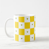 À damiers jaune avec Mug Coeur Vert (Gauche)