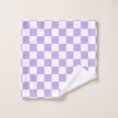 à damiers Lavande et blanc (Gant de toilette)