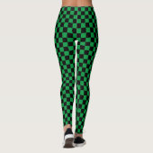 à damiers Leggings noirs et verts (Dos)