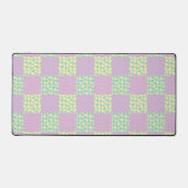 à damiers Love-Pastel rose, jaune, violet et vert (Recto)