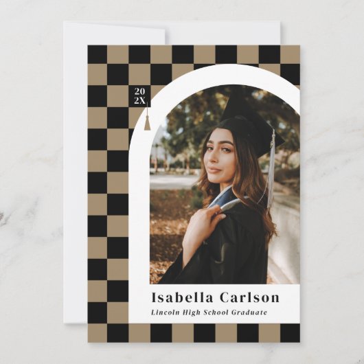 À damiers moderne Faire-part et Invitation (Devant)