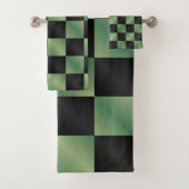 À damiers moderne vert olive noir dégradé (En situation)