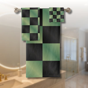 À damiers moderne vert olive noir dégradé