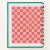 à damiers Motif Orange Rose Carnet de journal (Dos)