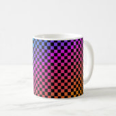 à damiers Mug à café multicolore (Devant droit)