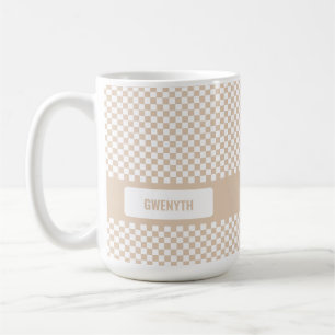 À damiers personnalisée Light Mug de café neutr