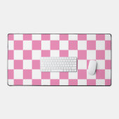 à damiers rose et blanc rétro (Clavier et souris)