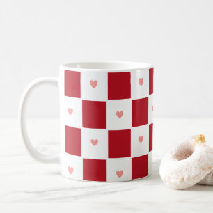 À damiers rouge Amour Mug