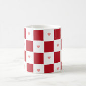À damiers rouge Amour Mug (Centre)