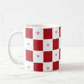 À damiers rouge Amour Mug (Gauche)