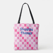 à damiers Sac fourre-tout du ruban de sensibilisat (Dos)