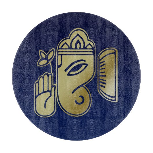 À Découper Déesse d'or Ganesha - Planche de coupe en verre (Devant)