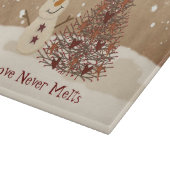 À Découper Love Never Melts Snowman Planche de coupe en verre (Coin)