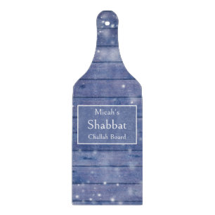 À Découper Planche de Challah de Shabbat, Bois Bleu, Maison d