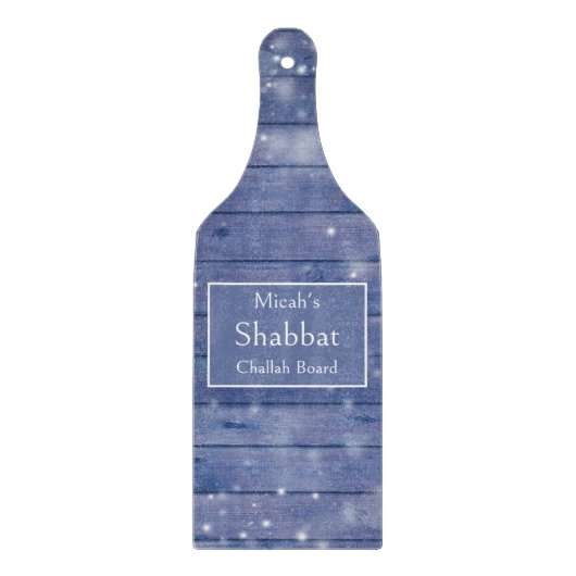 À Découper Planche de Challah de Shabbat, Bois Bleu, Maison d (Devant)