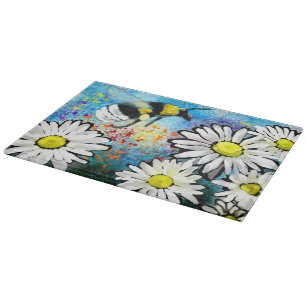 À Découper Planche de coupe en verre - Bee et marguerites