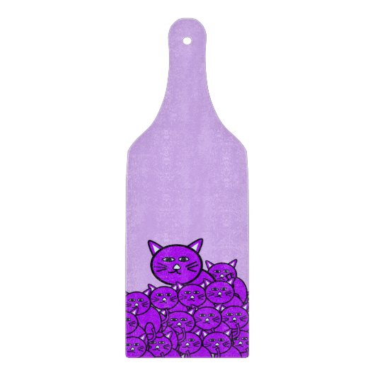 À Découper Planche de coupe en verre Chat Purple Meow (Devant)