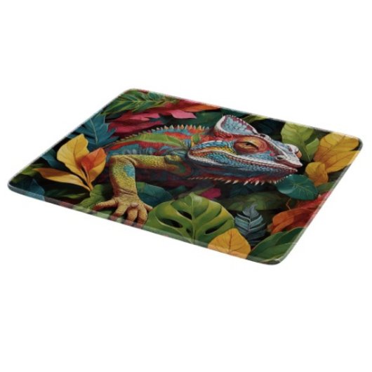 À Découper Planche de coupe personnalisée Lizard Leaves & Col