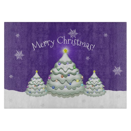 À Découper Planche de coupes pourpre de sapin de Noël (Devant)