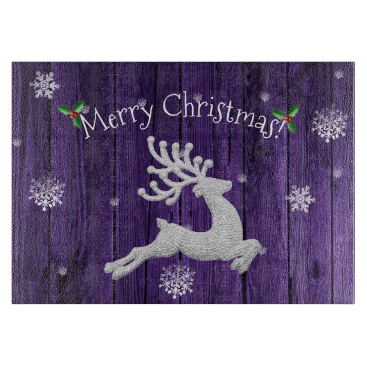 À Découper Planche de découpe de rennes de Noël violet rustiq (Devant)