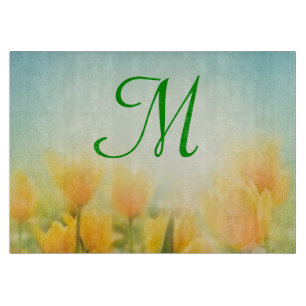 À Découper Planche de découpe en verre de monogramme Sun Kiss