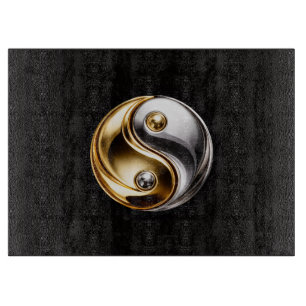 À Découper Planche de verre Black 4 Luxe Harmony Yin Yang