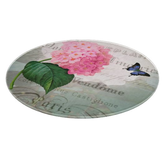 À Découper Planche Décorative En Verre D'Hydrangée Rose (Coin)