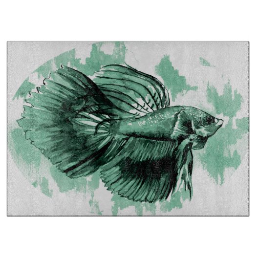 À Découper Planche Décorative turquoise Betta Fish (Devant)
