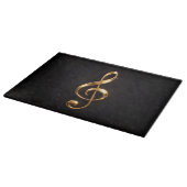 À Découper Planche en verre Black 4 Luxe Clé de sol dorée (Coin)